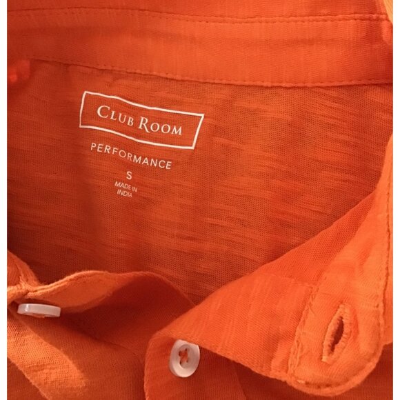CLUB ROOM -MEN'S POLO SHORT SLEEVE ORANGE SHIRT SIZE SMALL-100% COTTON -NWT - Picture 3 of 6